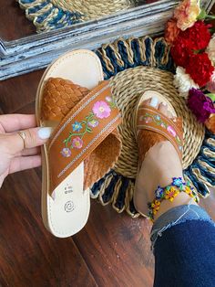 Huaraches Mexicanos Hechos a mano en Michoacán, Mexico. Handwoven Mexican Huarache Sandals Handmade in Michoacán, Mexico. PERFECT CHOICE FOR WIDE FEET NARROW FEET - NO need to size up if you are 1/2 number since there is enough room and leather will stretch from heel if needed to. WIDE FEET (SIZE UP IF YOU ARE 1/2 NUMBER WITH WIDE FEET) Natural leather may reflect blemishes, and it takes a few uses for your huaraches to stretch, soften and mold to your feet, heels is made out of hard resistant p Artisan Brown Sandals For Spring, Brown Artisan Huarache Sandals For Spring, Artisan Brown Huarache Sandals For Spring, Embroidered Casual Huarache Sandals For Beach, Artisan Huaraches For Beach Summer, Multicolor Bohemian Huarache Sandals For Spring, Casual Embroidered Huarache Sandals For Beach, Handmade Brown Huaraches For Spring, Casual Handmade Huarache Sandals For Spring