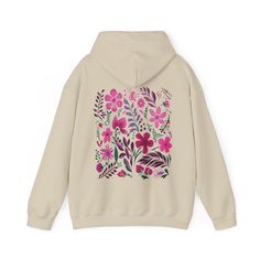 Get fully bloomed in our Pink Flower Hoodie! Perfect for adding a pop of color to your wardrobe. Stay cozy and cute with its soft material and unique floral design. A must-have for any flower child (or hoodie addict)! ♥ We want you to be happy with your item, and for it to bring you joy! If you have any problems with your order or your item, please contact us prior to leaving a review. We will do what we can to take care of you and ensure that you are a happy customer. If you are satisfied, we w Cozy Hooded Hoodie For Spring, Cozy Hooded Spring Hoodie, Cozy Spring Hoodie, Spring Cozy Hoodie With Drawstring Hood, Cozy Multicolor Hoodie For Spring, Cozy Spring Hoodie With Drawstring Hood, Spring Cozy Sweatshirt With Drawstring Hood, Cozy Spring Sweatshirt With Drawstring Hood, Cozy Hooded Sweatshirt For Spring