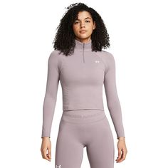 Whether you're working out or running errands, you'll love the look and feel of this women's Under Armour Vanish quarter zip top.Click on this WOMEN'S GUIDE to find the perfect fit and more! Whether you're working out or running errands, you'll love the look and feel of this women's Under Armour Vanish quarter zip top.Click on this WOMEN'S GUIDE to find the perfect fit and more! TECHNOLOGIES & FEATURES Mockneck zippered neckline Long sleeves Raglan sleeves Quarter zip front makes for easy layeri Half-zip Running Tops, Athleisure Half-zip Training Top, Under Armour Stretch Sportswear Tops, Under Armour Long Sleeve Athleisure Activewear, Under Armour Stretch Athleisure Tops, Cropped Quarter Zip, Women Shirt Top, Shirts For Leggings, Fancy Dress For Kids