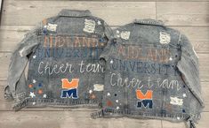 Cheer coach jean jacket!! Cheer Coach Jean Jacket, Custom Jean Jacket, Cheer Coach, Cheer Coaches, Womens Jackets, Cheer Mom, Jean Jacket, Jackets For Women, Jackets & Coats