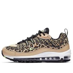 (WMNS) Nike Air Max 98 Premium 'Leopard' BV1978-200 (SNKR/Leopard Print) Cheetah Shoes, Cheetah Print Shoes, Nike Air Max 98, Leopard Print Sneakers, Custom Kicks, Air Max 98, Shoe Nike, Air Max Women, Swag Shoes