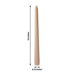 a tall wooden stick with measurements for the top and bottom end, on a white background