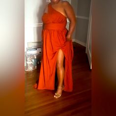 Formal Gown. Burnt Orange, One Shoulder, Size 12 Formal Gown, Size 12 Dress, Formal Gowns, Burnt Orange, Color Orange, One Shoulder, Size 12, Womens Dresses, Orange