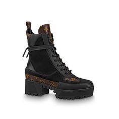 LOUIS VUITTON® - Laureate Platform Desert Boot - Black Botas Louis Vuitton, Laureate Platform Desert Boot, Laureate Platform, Joe Madureira, Louis Vuitton Shoes Heels, Louis Vuitton Boots, Desert Boot, Formal Shoes For Men, Martin Boots