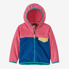 Snap-T styling meets our 100% recycled polyester Micro D fleece to create a soft, comfortable, full-zip hooded jacket for babies. Patagonia Baby, Baby Patagonia, Rain Suits, Girls Fleece, Clothing Manufacturer, Pull Sweat, Shell Jacket, Sweater Pants, Girls Jacket