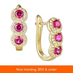 in stock Opal Color, Leverback Earrings, Fine Jewellery Earrings, White Sapphire, Gold Plated Sterling Silver, Rose Gold Plates, Blue Sapphire, Halo, Ruby