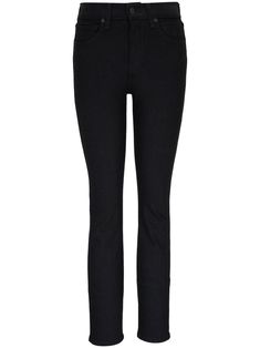 black stretch-cotton denim mid-rise belt loops classic five pockets skinny cut Slim Fit Tapered Leg Jeans With Elastane, Slim Fit Tapered Leg Elastane Jeans, Slim Fit Elastane Jeans With Tapered Leg, Straight Leg Elastane Jeans For Business Casual, Slim Fit Pants For Business Casual, Stretch Elastane Jeans For Business Casual, Elegant Jeans With Standard Cut Leg For Work, Elegant Jeans For Workwear, Stretch Elastane Tapered Leg Jeans