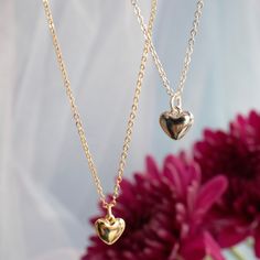 This dainty piece features a petite heart pendant, radiating with charm and elegance. Perfect for adding a subtle touch of love and sophistication to any outfit, this necklace is a timeless symbol of affection and grace. Wear it close to your heart as a reminder of the beauty of love in its simplest form. ………………………………… Details: Pendant is Gold Plated or Silver Plated, measuring 9mm x 9mm Chain is 14k Gold Filled or Sterling Silver Average necklace length is 18" About Your Jewelry If you are not Dainty Small Charm Necklace For Everyday, Delicate Heart Beads Necklaces For Everyday, Delicate Everyday Necklaces With Heart Beads, Delicate Heart Beads Necklace For Everyday, Rose Gold Charm Necklace With Heart Pendant, Rose Gold Heart Pendant Charm Necklace With Delicate Chain, Rose Gold Heart Pendant Charm Necklace, Dainty Heart Beads Charm Necklace For Everyday, Adjustable Chain Charm Necklace For Valentine's Day