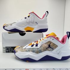 NIKE JORDAN ONE TAKE 4 WHITE - COURT PURPLE - CANYON GOLD MENS SZ 9 [DO7193-100] Shoes are brand new, box has wear on the outside. Please see all photos and determine accurate condition, I strive to ship following bussiness day once payment is received in order to get youre purchase to you as fast as possible. Any questions please feel free to contact me, thanks for looking!! Jordan One, Jordan Ones, Nike Jordan, Athletic Shoes, Men's Shoes, The 100, Jordan, Mens Accessories, Shoe Accessories