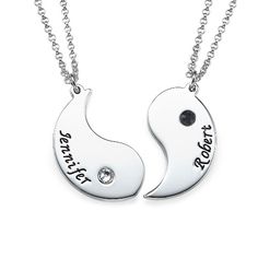 Engraved Yin Yang Necklace for Couples Boyfriend Name Necklace, Yin Yang Jewelry, Yin En Yang, Yin Yang Necklace, Real Diamond Necklace