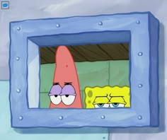 spongebob and patrick face in the mirror