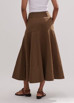 Find ME+EM Linen-blend A-line Skirt on Editorialist. ME+EM's Brown Linen-Blend A-Line Skirt suits commuting in the summer heat whilst the flattering A-line cut helps it slot into spontaneous weekend plans. Shop now. Chic Brown A-line Bottoms, Brown A-line Skirt For Workwear, Brown A-line Skirt For Work, Flared Hem Lined Skirt For Workwear, Workwear Lined Skirt With Flared Hem, Flared Hem Lined Skirt Bottoms For Workwear, Brown Full Skirt For Workwear, Brown A-line Pleated Skirt, Brown Full Skirt For Work