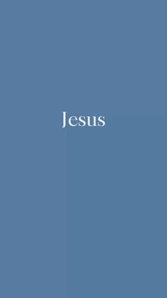 the word jesus on a blue background