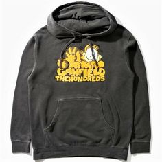 The Hundreds x Garfield Original Hoodie "Pigment Black" Size Small Brand New w/ tags attached. Comes with sticker pack from us! Please read the description carefully, items have been described to the best of our ability. Wear shoes at own risk, vintage sneakers are meant for collecting purposes only. Message or email us if you have any additional questions or need additional pictures.  Guaranteed 100% Authentic! International Buyers: We Are NOT Responsible For Any Customs/Import Fees You May Exp Garfield Clothes, Garfield Hoodie, Garfield Pictures, Garfield Images, Silly Clothes, Garfield Cat, Vintage Sneakers, Pullover Hoodies, The Hundreds