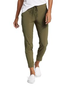 The lightweight, Flexion active stretch polyester/spandex in these pull-on jogger pants make them ideal for anything from hiking to Sunday brunching. Activewear With Elastic Waistband And 4-way Stretch For Travel, Travel Activewear With Elastic Waistband And 4-way Stretch, Sporty Pants For Spring Outdoor Activities, Stretch Athleisure Joggers For Outdoor, Athleisure Pants With Elastic Waistband For Outdoor Activities, Stretch Athleisure Cargo Pants For Hiking, Athleisure Stretch Cargo Pants For Hiking, Sporty 4-way Stretch Hiking Pants, Athleisure Bottoms For Hiking