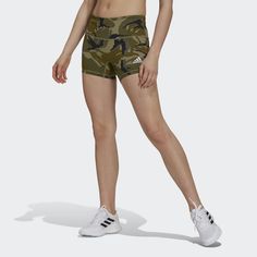 adidas Display total confidence on the court. Covered in an eye-catching camo design, these adidas tights use an opaque fabric for zero-distraction volleyball. Their wide waistband and stretchy, compressive fit deliver a flattering look and a locked-in feel that supports you through every sprint, spike and dig.This product is made with Primegreen, a series of high-performance recycled materials. Fitted Adidas Activewear For Streetwear, Adidas Stretch Athletic Shorts For Training, Adidas Stretch Athletic Shorts For Running, Adidas Logo Fitted Workout Bottoms, Fitted Adidas Bottoms For Workout, Adidas Green Sportswear Activewear, Fitted Workout Bottoms With Adidas Logo, Adidas Stretch Athletic Shorts For Sports, Adidas Fitted Training Bottoms