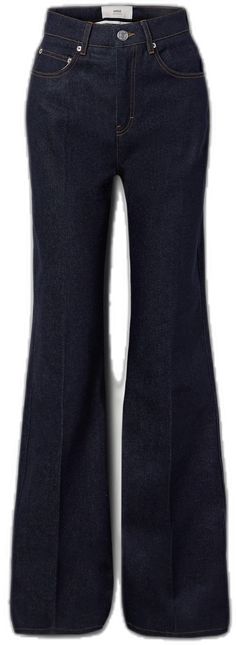 Rigid Denim Flare Jeans For Work, Dark Wash Rigid Denim Flare Jeans, Dark Wash Flare Jeans In Rigid Denim, Dark Wash Flare Jeans With Rigid Denim, Flare Denim Jeans For Work, Denim Flare Jeans For Workwear, Classic Denim Blue Flare Jeans, Retro Fitted Flare Jeans For Work, Classic Flare Jeans In Denim Blue