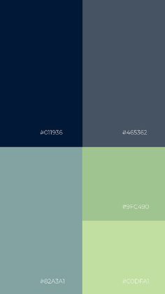 four different shades of blue, green and gray with the same color scheme in it