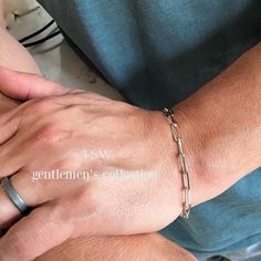 This silver chain bracelet for men is wonderful for everyday wear.   D E T A I L S   *18K Rhodium Filled *5mm flat paperclip LENGTH *The standard length for most men is 8.0 *Choose between 7.5-9.5 inch length HOW TO PERSONALIZE *Select your choices from the drop down menu to create your custom design. ∙ EXTRA LOVE ∙ Handcrafted just for you in sunny Arizona by a team of talented women. All of our jewelry comes gift packaged! We are happy to leave a note if this is a special gift, just let us kno Minimalist Silver Bracelets For Father's Day, Silver Stainless Steel Paperclip Bracelet As Gift, Stainless Steel Paperclip Chain Bracelet As Gift, Silver Bracelets For Men, Mens Silver Chain, Mens Birthday, Large Gift Boxes, Silver Chain For Men, Jewelry Bracelets Silver