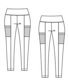 the front and back views of women's pants