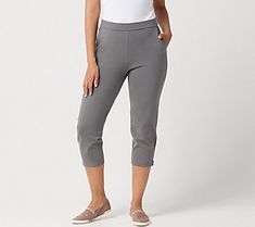 These cute and casual Susan Graver Premium Stretch leggings seamlessly go from brunch with friends to afternoon shopping trips and evenings on the town. From Susan Graver. Casual Stretch Activewear For Day Out, Stretch Athleisure Activewear For Day Out, Summer Stretch Capris With Pull-on Style, Comfortable Cropped Leg Spring Pants, Comfortable Cropped Leg Pants For Spring, Comfortable Cropped Pants For Spring, Spring Athleisure Capri-length Capris, Comfortable Capri Length Pants For Spring, Relaxed Fit Leggings For Spring Loungewear