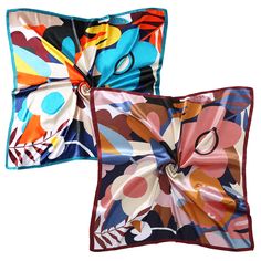 PRICES MAY VARY. ► 【Soft Fabric】 - Our 2 pack silk scarves are made of 100% polyester silk feeling fabric. They are luxury, elegant,vibrant with rich color collocation,one-side printing pattern.The silk square scarf feel silky, smooth and soft when you touch it, cool in summer and warm in winter, suitable for all seasons in one year. ► 【Main Features】 - The head scarf is about 35 x 35 inch (90*90cm) square size,it is not only large enough to wrap your hair to sleep at night, but also can be used Scarf For Hair, Hair Wrapping, Sleeping Pack, Ladies Head Scarf, Silk Headscarf, Head Scarves, Satin Scarf, Scarf Women Fashion, Hair Wraps