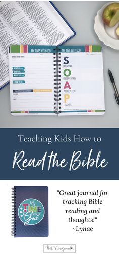 an open bible with the words reading kids how to read the bible on it next to a