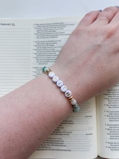 "For nothing will be impossible with God." (Luke 1:37) Meditating on the Word of God and what He says about us is the greatest weapon we can have. It's when we know whose we are that we can become the best version of ourselves. And that's why we created our collection of beaded bracelets. It's a simple reminder to look at for the Truth - no matter what lies you might battle through the day. This makes a great accessory for yourself or an intentional gift for a friend! *Note: all lettering is a w Intentional Gifts, True Vine, Luke 1, Simple Reminders, Love And Co, Blue Sodalite, The Word Of God, Cord Bracelets, Gold Letters