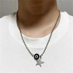 49180241854785 Stainless Steel Star Charm Necklace, Grunge Jewelry, Y2k Jewelry, Punk Accessories, Key Pendant Necklace, Punk Aesthetic, Star Chain, Star Pendant Necklace, Moon Pendant Necklace