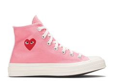 Comme Des Garçons PLAY X Chuck 70 High 'Bright Pink' - Converse - 168301C | Flight Club Converse X Comme Des Garcons, Converse Comme Des Garcons, Comme Des Garcons Converse, Flight Club, Pink Converse, Comme Des Garcons Play, Outfits With Converse, High Sneakers, Chuck 70