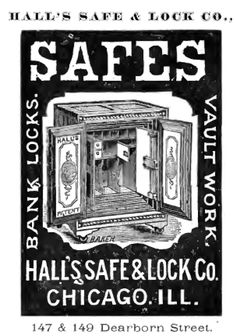 an old advertisement for safes, which is on display at the chicago public library