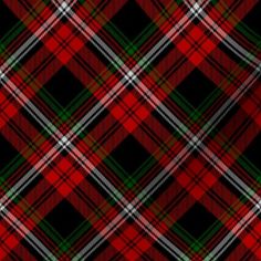 a red and green plaid pattern with black background