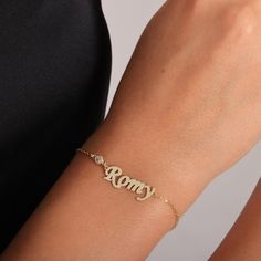 🎁This elegant personalized bracelet features a custom name and a sparkling birthstone, making it a meaningful and stylish piece. Available in gold, silver, and rose gold finishes, this bracelet is perfect for celebrating birthdays, anniversaries, or any special occasion. Whether you want to commemorate your own birthstone or that of a loved one, this bracelet is a thoughtful and unique gift. The adjustable chain ensures a comfortable fit for all wrist sizes. 🎀Features: *Customizable name and b Personalized Rose Gold Nameplate Bracelet, Elegant Gold Name Bracelet, Dainty Personalized Diamond Bracelet As Gift, Dainty Personalized Diamond Bracelet For Gift, Personalized Rose Gold Diamond Bracelet, Personalized Diamond Bracelet As A Gift, Elegant Customized Name Bracelet For Birthday, Elegant Personalized Name Bracelet With Birthstone, Elegant Custom Name Bracelet For Birthday Gift