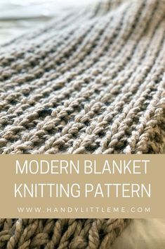 the modern blanket knitting pattern with text overlay