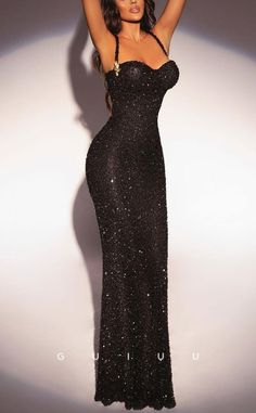 This sparkly black dress is a show-stopping piece that combines elegance with seductive allure. The dress features a figure-hugging silhouette that accentuates your curves, creating a stunning hourglass shape. Adorned with countless shimmering sequins, it catches the light with every movement, ensuring you’ll dazzle from every angle.   #outfits #fashion #dress #aesthetic #dressesforwomen #partywear Sparkly Black Dress, Stone Dress, Award Show Dresses, Black Sparkly Dress, Gala Outfit, Hourglass Dress, Dream Prom, Glamour Dress, Dream Wedding Ideas Dresses