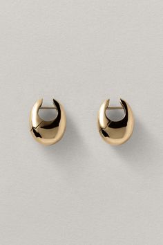 Annika Inez Sloping Hinge Hoops - Gold Hinges, Gold Plate, Plating, 925 Sterling Silver, Sterling Silver, Silver, Gold