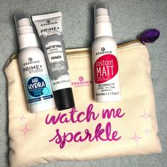 Essence Bundle Includes: Le Bag In Style Shown, Essence Primer Spray, Mattifying Primer, & Matt Setting Spray-All New, Great Deal! Essence Primer, Primer Spray, Mattifying Primer, Essence Makeup, Makeup Setting Powder, Becca Cosmetics, Mineral Powder, Milk Makeup, Makeup Set