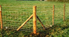 an image of a fence that has been made from wood and is in the grass