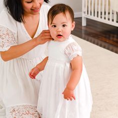 Girls Christening Dress - Melissa Romper Dress – Baby Beau and Belle Girls Christening Dress, Lace Baby Dress, Girl Silk Dress, Flower Girl Dress Baby, Alison Argent, Baby Lace Dress, Girls Lace Dress, Infant Flower Girl Dress