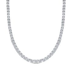 Bring elegance to your attire with this bold diamond tennis necklace. Sterling silver Round settings shimmer with round-cut diamonds artfully set to enhance size and sparkle Total diamond weight is 1/2 carat 17 inches with box clasp Gold Layered Bracelets, Neil Lane Engagement Rings, Pearl Diamond Jewelry, Cross Jewelry Necklace, Fan Jewelry, Bezel Engagement Ring, Diamond Tennis Necklace, Diamond Wedding Rings Sets, Box Clasp