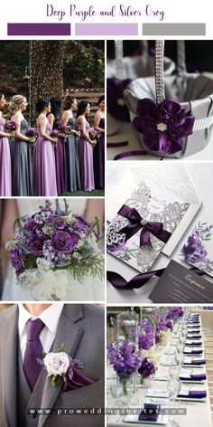 purple and silver wedding color scheme