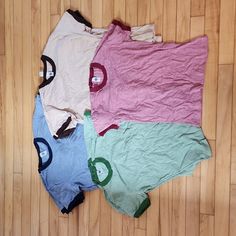 New And Never Worn Heather's Ringer T Shirts Old American Apparel Stock Green, Red, Blue Brown Small Medium Large Xl