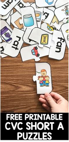 free printable cvc short a puzzles for kids to practice letter recognition and spelling