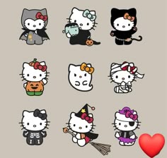 the hello kitty stickers are all different colors