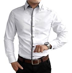 Elevate your formal style with our men's pleated shoulders button up long sleeve dress shirt. the pleated shoulders give a sophisticated touch to this classic button-up shirt, while the long sleeves provide extra coverage for a polished look Camisa Rock, Casual White Dress, Business Dress, The Office Shirts, Casual Long Sleeve Shirts, Men Plus Size, Long Sleeve Casual Dress, Shirt Dress Casual, Rock Shirts