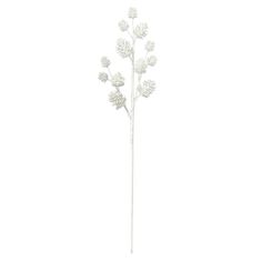 Our 31in. white pinecone stem is designed to add extra personality to your holiday decorating. Sprays and stems are for indoor use only. This pick features wire throughout for shaping and long durability. Add to garlands, arrangements or the Christmas tree to heighten the look of your holiday decorating. | White Pinecone Stem 31" | Floral Décor | At Home, Plastic Whimsical Crafts, Christmas Tree Tops, Christmas Greenery, Tree Tops, Holiday Decorating, Home Store, At Home Store, White Material, Pine Cones