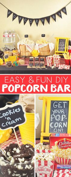 an easy and fun popcorn bar