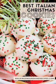 christmas cookies with sprinkles in a bowl