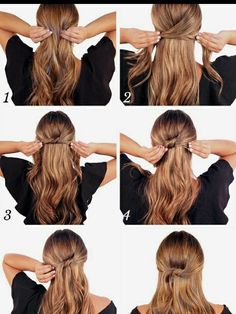 Long Hair Half Updo, Half Updo Hairstyles, Hair Updos Tutorials, Updo Wedding, Ball Hairstyles, Medium Long Hair, Wedding Hairstyles Half Up Half Down, Half Updo, Peinados Fáciles Para Cabello Corto