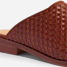 Elevate your slide game with artisanal woven texture so versatile you can't stop / won't stop wearing them. | Women's Woven Mule Shoes . Brandy Ama Size 11 Woven Mules, Mule Shoes, Can't Stop Won't Stop, Flat Mules, Woman Weaving, Heel Caps, Woven Texture, Leather Mules, Rubber Heels